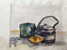 Acquerello Natura Morta Con Teiera E Limone 40 X 30 Cm