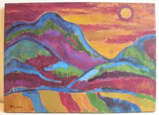 CREPUSCOLO IN MONTAGNA OLIO