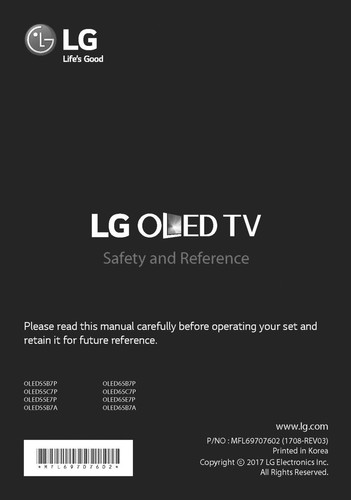 Oled55b7a manuale uso tv - lg,