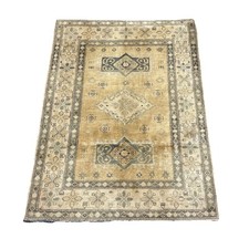 Tappeto geometrico super kazako zona orientale tinto vegetale fatto a mano lana 5x4 piedi