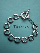 Bracciale Tiffany & Co argento fine rotondo cuscino medio/grande 7,5” UK ASSAY 