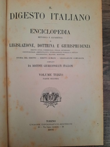 Digesto italiano volume - digesto,