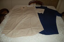 Top Collection - n. 2 Camicie uomo, Beige e blu, Cotone, tg 41 (16),usate  