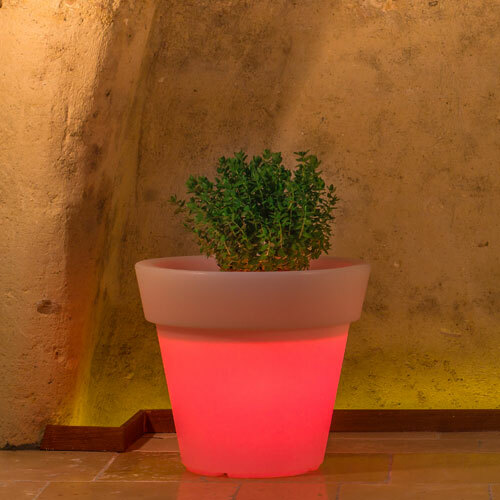 Vaso luminoso resina bianca - luminoso, in