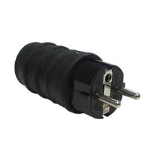 spina volante elettrica schuko con tappo nero spina