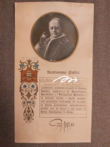 Papa pio foto - xi, autografo