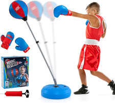 Punching Ball Con Guantini per Adulti E Bambini, Sacco Da Boxe Con Altezza Regol