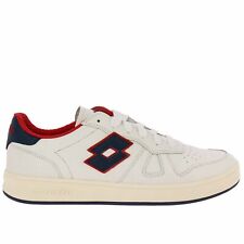 Scarpe LOTTO LEGGENDA Uomo Sneakers Signature in pelle T4572 WHITE OFF RED 