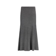 LIU-JO GONNA DONNA LONGUET MIDI IN MAGLIA CON PAILLETTES  GREY METALLIC MF5295  