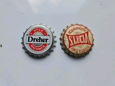 Coppia Di Tappi A Corona D'epoca : Acqua S.Lucia & Birra Dreher Macomer Bianco 