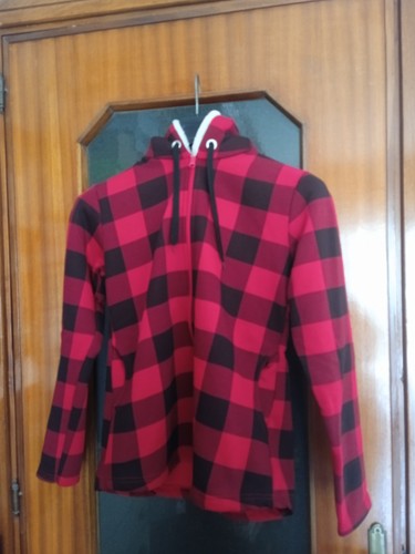 Felpa rossa nera quadri - a,
