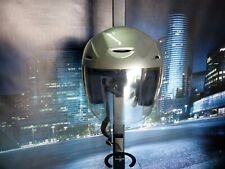 CASCO MAX DEMI JET CON VISIERA + FRONTINO GRIGIO MET. TG. S