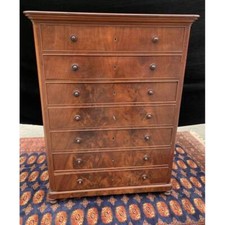 Antico cassettone settimanale inglese in mogano