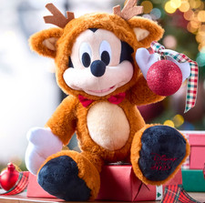 Disney Store Topolino Peluche Natale 2025 Renna Costume Giocattolo Vacanze Nuovo