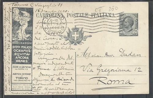1920 intero postale 15c - 1920,