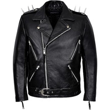 Giacca uomo nera metal spikes - uomo,