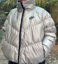 Nike Sportswear Piumino Giacca Giubbotto Argentato Donna Misura M