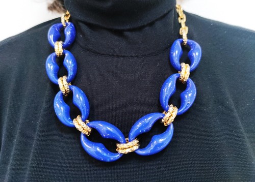 Collana catena blu vintage - catena,