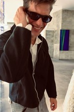 Bomber Bottega Veneta FW20 nero cotone twill crop taglia 50 L