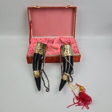 Set CORNO VICHINGO BUE TORO VINTAGE con Cofanetto Originale Decorazione Metallo
