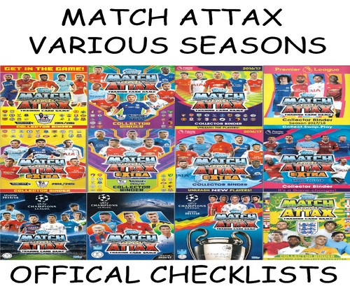 Match attax checklist - attax, inserti