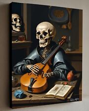 Quadro natura morta VANITAS tela incorniciata con COA 40X30 cm Jacob Hitt vecchio maestro