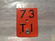 1973 TARGA PER BICICLETTA EPOCA SVIZZERA CANTON TICINO BIANCHI DEI LEGNANO