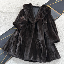 Cappotto lungo pelliccia visone Royal SAGA collo grande linea A glamour Giappone