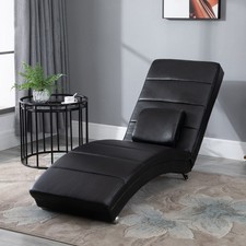 HOMCOM Lettino Relax con Funzione Massaggio Chaise Longue Poltrona Lounge Nero