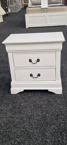 White bedside table - white, drawers