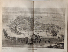 Stampa antica 1858 Panorama