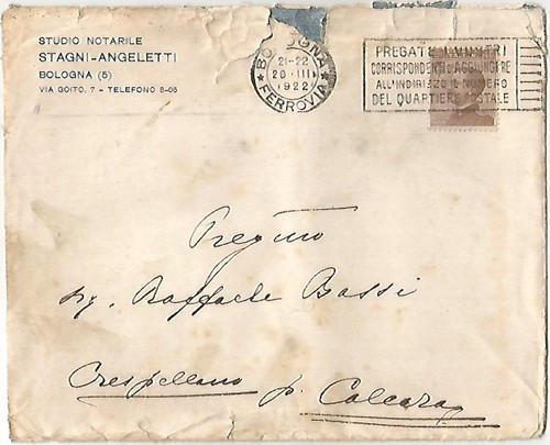 Bologna 1922 busta - bologna,