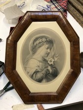 Stampa Francese XIX Secolo Con Cornice ‘800 Ottagonale