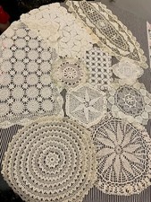 Lotto 10 Centrini Uncinetto Vintage 