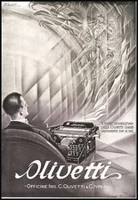 PUBBBLICITA' 1928 OLIVETTI M20 MACCHINA DA SCRIVERE  CORRE CON LE IDEE GIBELLI