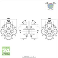 2x Tamburo freno JParts