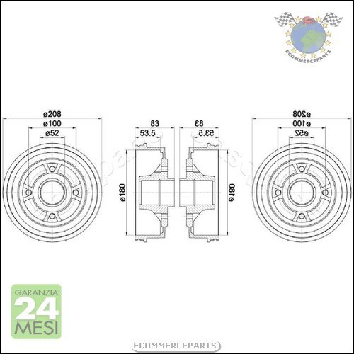 Tamburo freno jparts - tamburo,