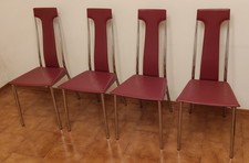 4 SEDIE IN PELLE BORDO