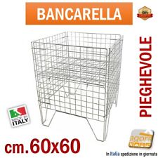 BANCARELLA PIEGHEVOLE 60x60 ESPOSITORE CESTA CESTONE CON RIPIANO MOBILE X NEGOZI