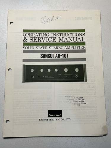 Sansui 101 amplificatore - sansui, au-101