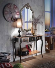 MOBILE CONSOLLE C/CASSETTO LEGNO MASSELLO  LACCATA NERO SFUMATO E NOCE 6120