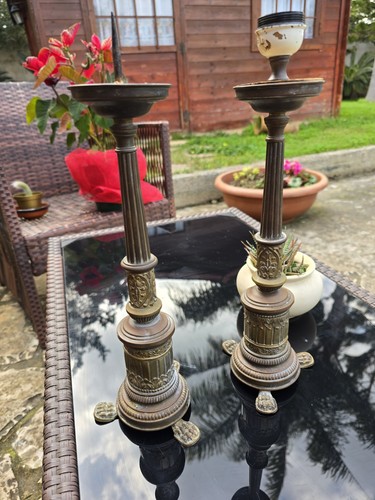 Coppia candelabri antichi - candelabri,