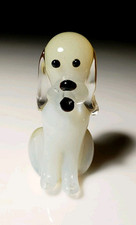 Cane In Vetro Opalino H Cm 9,5 Murano 1960 Circa