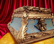 Base in legno squadrata mod. MICHELANGELO lavorata a mano in foglia oro