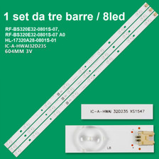 KIT 3 BARRE STRIP 8 LED TV UNITED IC-A-HWAI32D235 C320X14E5B M320X13E1L