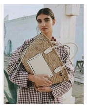 BORSA PAGLIA CON MANICI