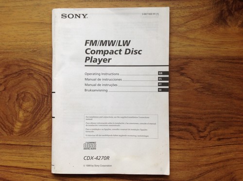 Sony cdx 4270r istruzioni - sony,