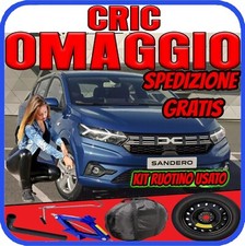 Ruotino Di Scorta 4Fori Da 16 Per La Dacia Sandero Con Kit Cric + Chiave Sacca p