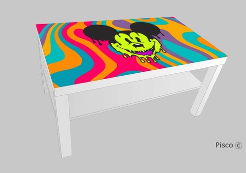 Tavolino bianco grafica design - tavolino,