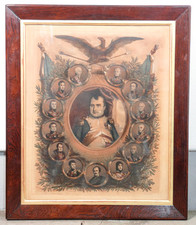 ⚜️ ANTICA LITOGRAFIA N. MAURIN 1840 CA NAPOLEONE IMPERATORE FRANCESI MARESCIALLI